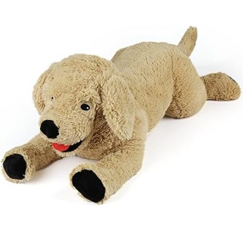 LotFancy Dog Stuffed Animals, 26'' Cuddly Golden Retriever Stuffed Animals, Dog Plush Toy, Large Stuffed Dog for Birthday, Beige