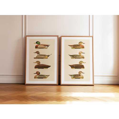 Retro Duck Art Prints Hunting Art Duck Decoy Posters Set of 2 Outdoorsy Wall Prints Home Office Decor Nature Wall Art Hunting Gift for Dad