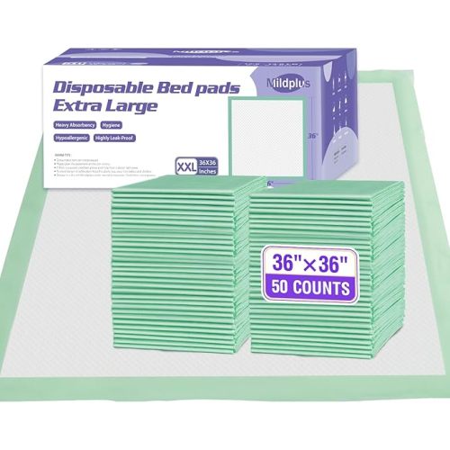 Disposable Bed Pads 36'' X 36'' Heavy Duty Underpads Extra Large Incontinence Pads for Unisex Adult, Senior, Kids and Pet (30 Count)