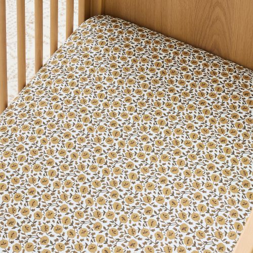 Organic Laney Floral Crib Fitted Sheet