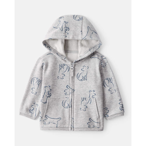Baby Boy DayDream Fleece Dog Print Long-Sleeve Hoodie - Grey - Carter's | Carter's