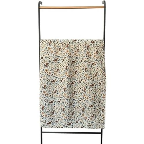 Mebie Baby Harvest Floral Muslin Swaddle, Modern and Neutral Swaddle Blanket for Baby Girl or Boy, Soft Baby Blankets, Newborn Swaddle Blanket, 0-3 Month, Comfy Wrap, Baby Essentials & Gifts