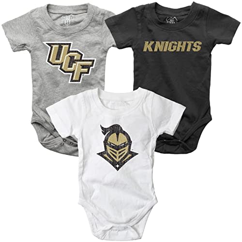 Wes and Willy Baby College Team 3 Pack of Cotton Rompers
