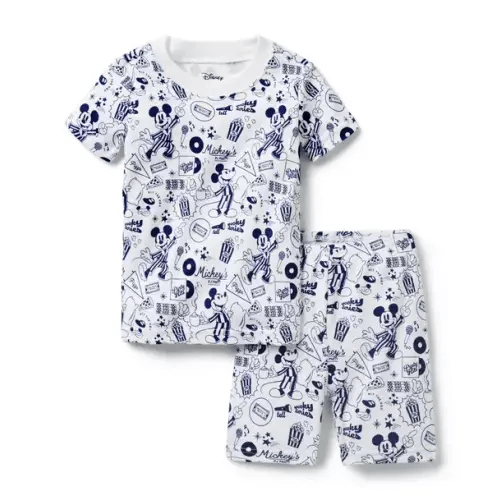 Boy Navy Blue Mickey Mouse Sleepover Good Night Short Pajama In Disney Mickey Mouse Sleepover by Janie and Jack