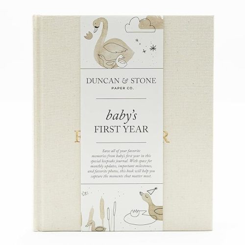 Baby First Year Book - Heirloom Keepsake Baby Memory Book to Record Important Milestones, Favorite Photos & More - Pregnancy Books (Cream,112 Pages)