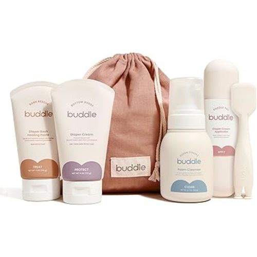 Diaper Rash Gift Set, 4-Piece Kit, 40% Zinc Oxide Ointment, Diaper Cream, Foam Cleanser & Paddle Pal Silicone Spatula Applicator