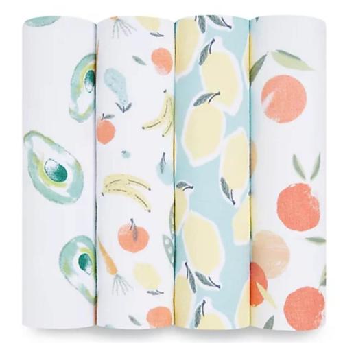 Aden + Anais - 4Pk Essentials Muslin Swaddle Blankets, Farm to Table