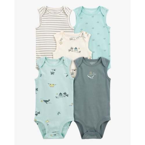 Baby 5-Pack Ocean Print Sleeveless Bodysuits - Carter's | Carter's
