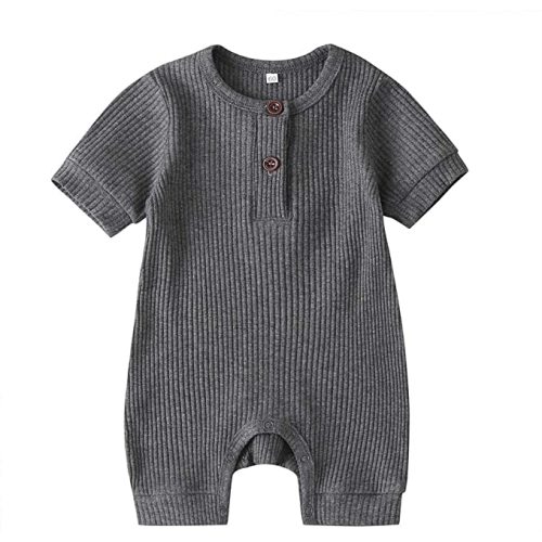 Newborn Baby Boy Girl Knitted Romper Jumpsuit Solid Long Sleeve Legging Bodysuit Playsuit Clothes Winter 0-18M - G-gray - 6-9 Months