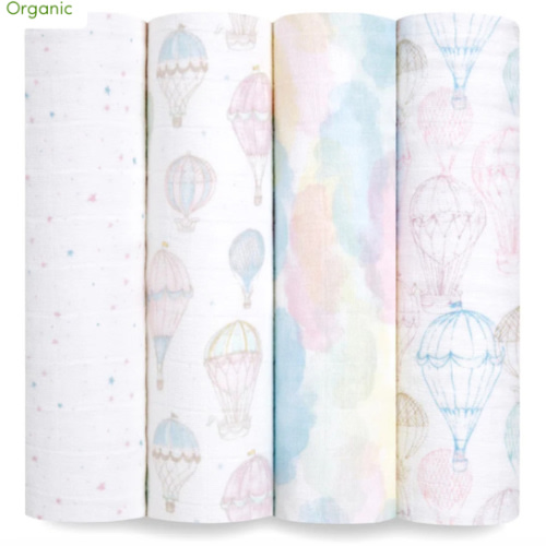 aden + anais | Above the Clouds Organic Muslin Swaddle Blanket 4pk