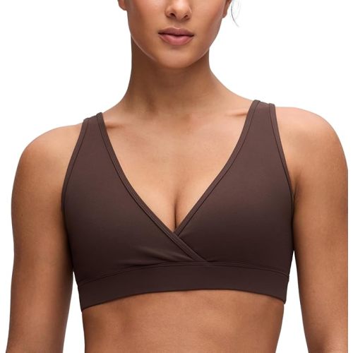 CRZ YOGA Butterluxe Maternity V Neck Nursing Bras - Wireless Sleep Breastfeeding Lounge Womens Pregnancy Bralette Comfy