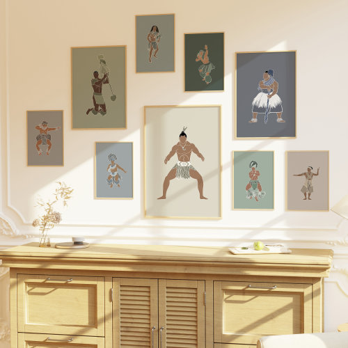 Digital Download - Pacific Island Cultural Dance Boy/Men Series 9x | Muted Green/Blue/Grey