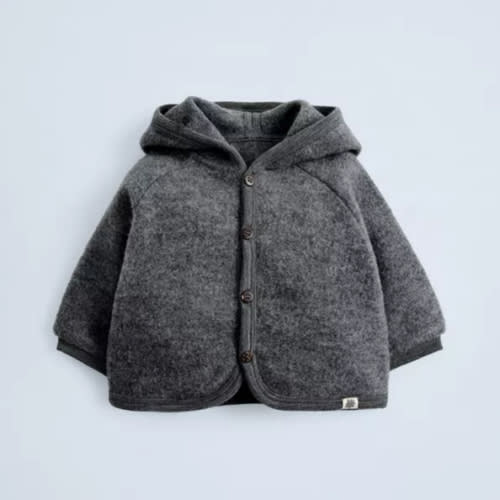 WOOL HOODED JACKET - Sand