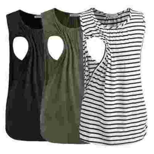 Smallshow Women's Maternity Nursing Tank Top Ruched Breastfeeding Clothes 3-Pack
