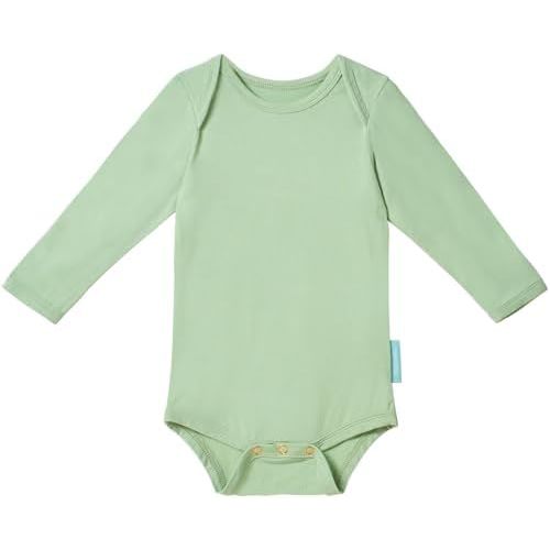Supersoft Long Sleeve Baby Bodysuits, Premium Bamboo Rayon Bodysuit Unisex Boy Girl 0-3-6-9-18-24 months