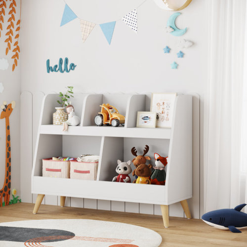 Allya Multi-Cubby Bookcase with Toy Storage