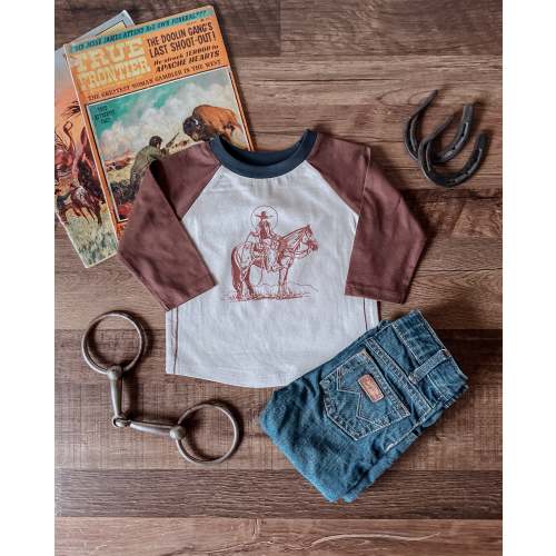 High Roller Baseball Tee (Baby & Toddler) - Oat/Chestnut