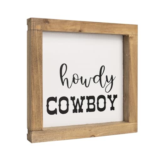 flangairy Western Wall Decor Southwestern Wall Art Shelf Desk Table Southwest Howdy Cowboy Wood Signs Bathroom Bedroom Room Rustic Nursery Farmhouse Themed Home Decoration