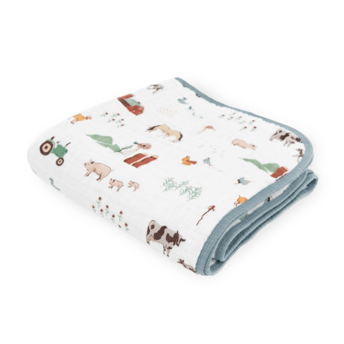Original Cotton Muslin Quilt - Farmyard