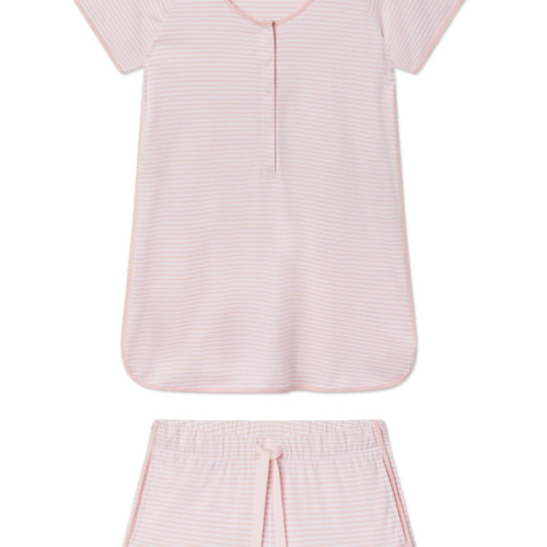 LAKE | Women | Pima Cotton Pajamas | Serene Blue Botanical Vines Maternity Shorts Set