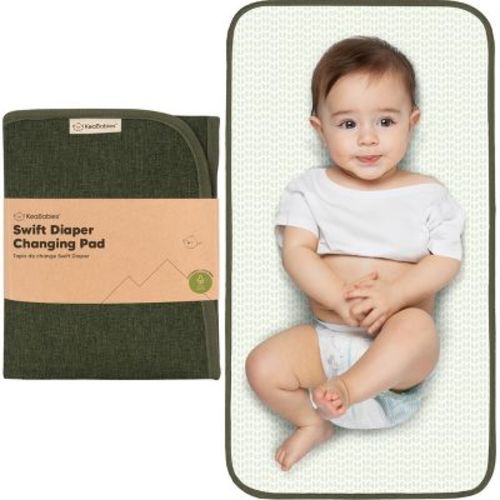 KeaBabies Swift Diaper Changing Pad, Portable Waterproof Diaper Changing Pad for Baby, Travel Changing Pad for Diaper Bag (Dark Olive)