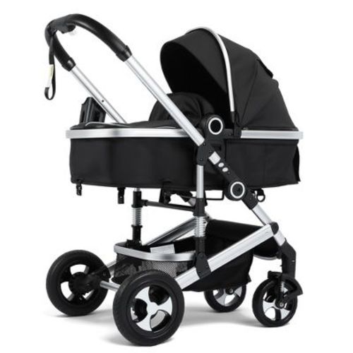TODECARE 2-in-1 Convertible Baby Stroller with Reversible Seat, Adjustable Canopy and Storage, Black