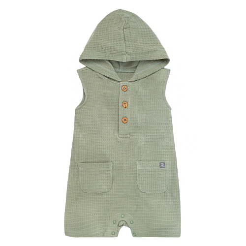 Modern Moments by Gerber Baby Boy Cotton Hooded Sleeveless Romper, Sizes 0/3 Months - 24 Months