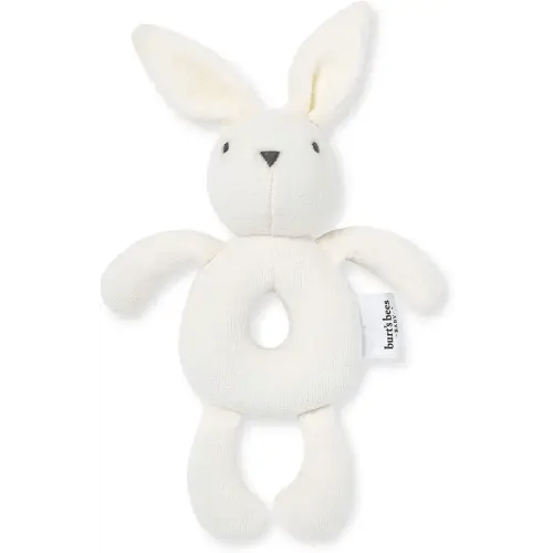Burt's Bees Baby Unisex Infant Rattle Toy, Nursery Sensory Animal Plush Made with 100% Organic Cotton Shell and Polyester Fill, Sweet Bear, Bunny, or Dog Stuffed Animals for Babies