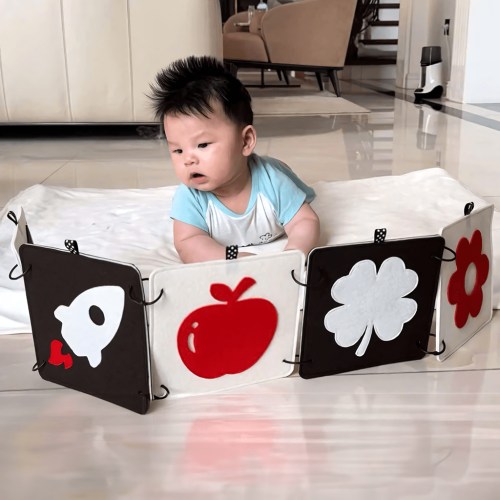 High Contrast Baby Object Cards DT2 | 5 Double-Sided Cards for Infant Visual Stimulation