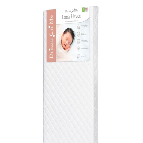 Dream On Me Luna Haven 2" Cradle Mattress, Waterproof Cover, Fiber Core, Greenguard Gold Certified, Proudly Made in USA
