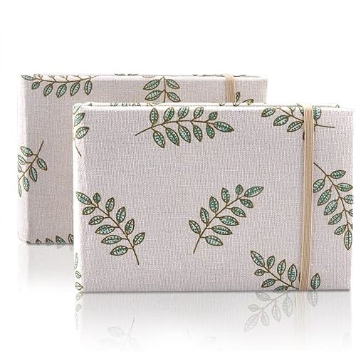 2PACK 4x6 Photo Album, 4x6 100 Pockets Linen Cover Photobook Small Capacity Pictures Book Easy to Classify and Portable for Wedding Family Baby Vacation (Khaki)
