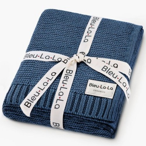 Bleu La La 100% Luxury Organic Cotton Baby Swaddle Blanket for Newborn and Infant Boys and Girls - Denim Blue