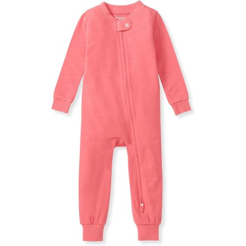 Burt's Bees Baby unisex-baby Honeysoft Pajamas, Footless One-piece Zip-up Pj, Soft Organic Cotton & Lyocell Blend