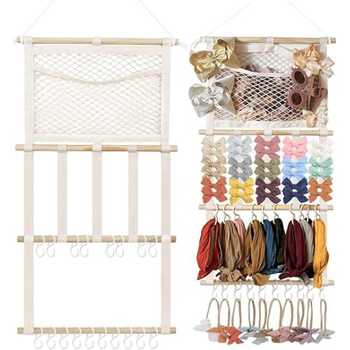 kangaroo Headband Holder Hair Bows Organizer,Large Capacity Bow Holder Hair Accessories Wall Hanging Organizer for Toddler Baby Girl Nursery Room Decor