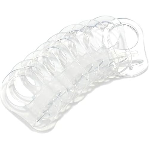 10 Clean Food Grade Transparent Silicone Adapter Rings Holder for Button Style Maam Dummy Baby Pacifier Soother Teething Ribbon Clip