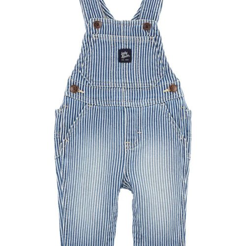 Blue Baby Knit-Like Denim Hickory Stripe Overalls | oshkosh.com