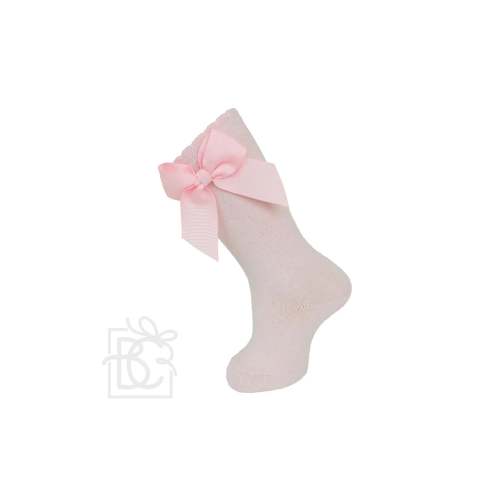Knee Socks with Bow - Light Pink