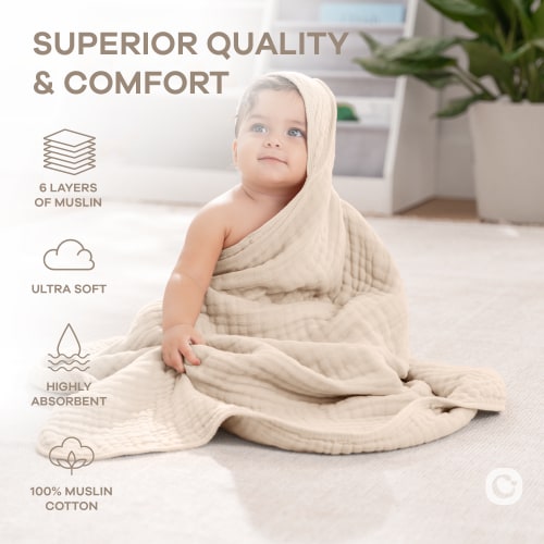 Baby Hooded Towels in Sand – Comfy Cubs