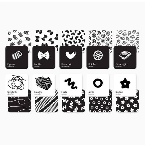 Pasta for Baby - High Contrast Art Cards by Chunky Deli - Modern Rascals
