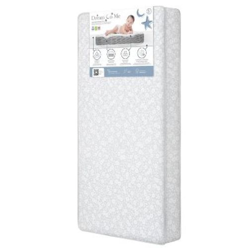 Dream On Me Nap Nest 5" Standard Crib and Toddler Mattress - Daisy Dreams: 2-Stage Infant-Toddler, Vinyl Cover, Pocket Coils, Firm/Soft