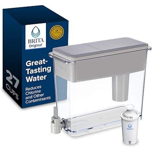 Brita UltraMax Large Water Dispenser With Standard Filter, BPA-Free, Reduces Copper, Cadmium and Mercury Impurities, Lasts 2 Months or 40 Gallons, Includes 1 Filter, Kitchen Accessories, Large 27-Cup