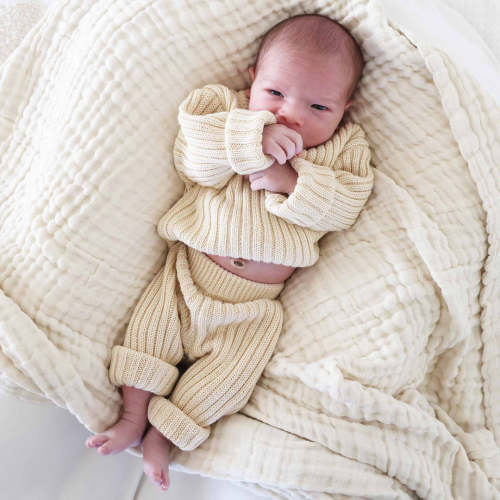 Knit Sweater & Pant Set | Linen