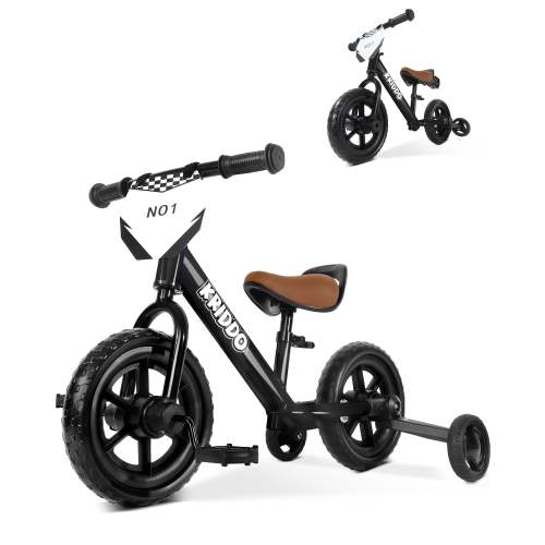 KRIDDO Toddler Balance Bike with Removable Training Wheels