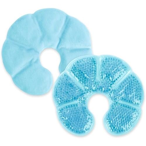 NEWGO Breast Ice Pack 2 Pack Gel Ice Pack for Breast Surgery, Reusable Nursing Ice Pack Hot or Cold Therapy Breast Pad for Breastfeeding, Engorgement Relief (Blue)