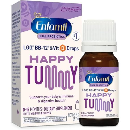 Enfamil Prenatals & Baby Vitamins Dual Probiotics Drops, Supports Baby's Immune & Digestive Health*, 8.7mL Bottle​