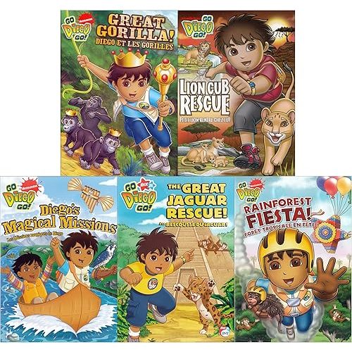 Go Diego Go: Great Gorilla! / Lion Cub Rescue / Diego's Magical Missions / The Great Jaguar Rescue! / Rainforest Fiesta! (5-Pack)