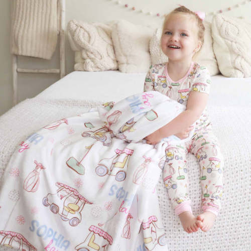 Country Club Cuties Personalized Kids Blanket | Pink