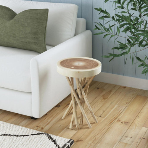 Sand & Stable™ Selah Solid Wood Pedestal End Table & Reviews | Wayfair