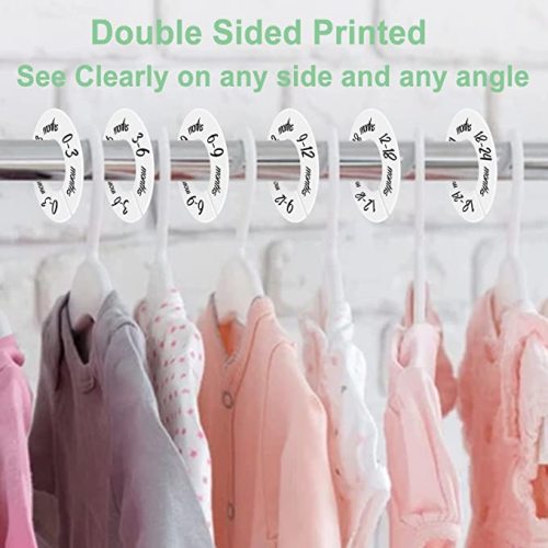 Pro Goleem Baby Closet Dividers Unisex Baby Closet Organizer for Nursery Baby Clothes Size Age Dividers Fits 1.5" Rod 6 PCS - A White