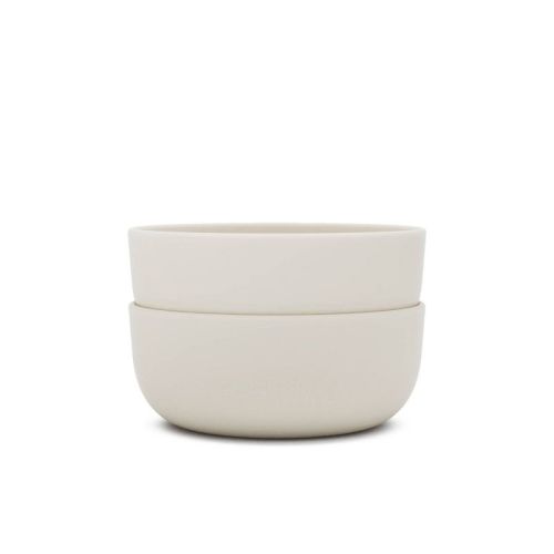 Lalo 2pk Silicone Dining Bowls - Oatmeal